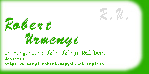 robert urmenyi business card
